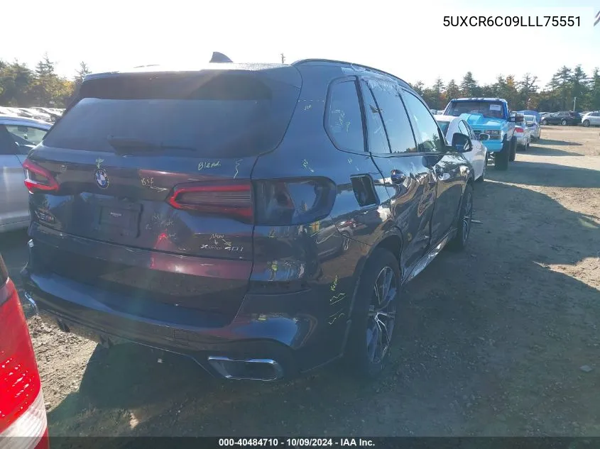 2020 BMW X5 xDrive40I VIN: 5UXCR6C09LLL75551 Lot: 40484710