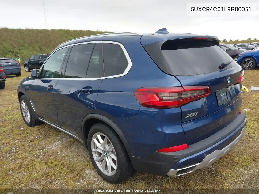 2020 BMW X5 Sdrive 40I VIN: 5UXCR4C01L9B00051 Lot: 40504508