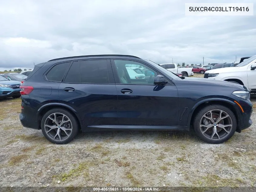 2020 BMW X5 Sdrive40I VIN: 5UXCR4C03LLT19416 Lot: 40515631