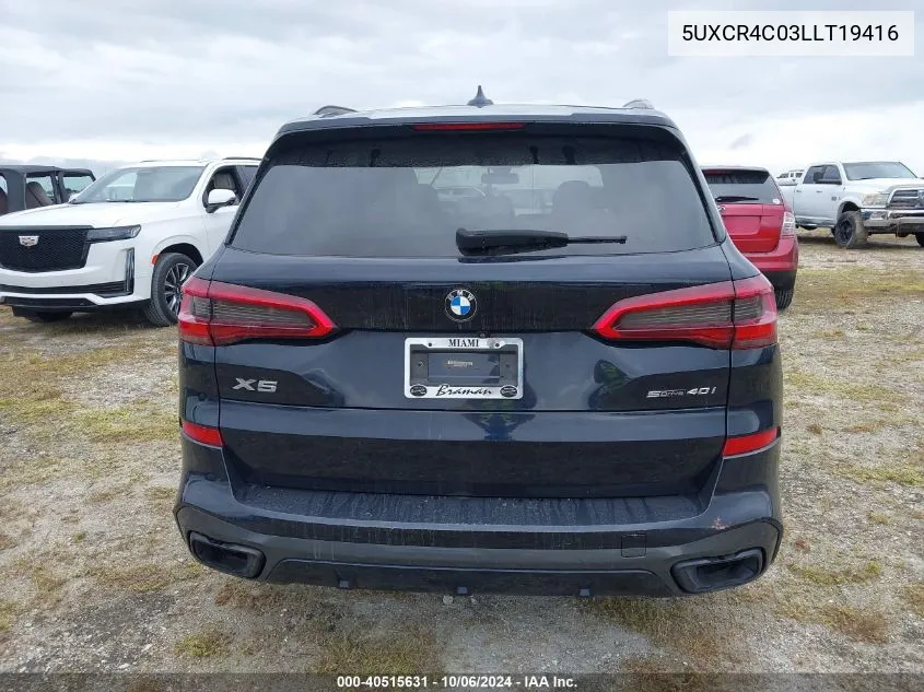 2020 BMW X5 Sdrive40I VIN: 5UXCR4C03LLT19416 Lot: 40515631