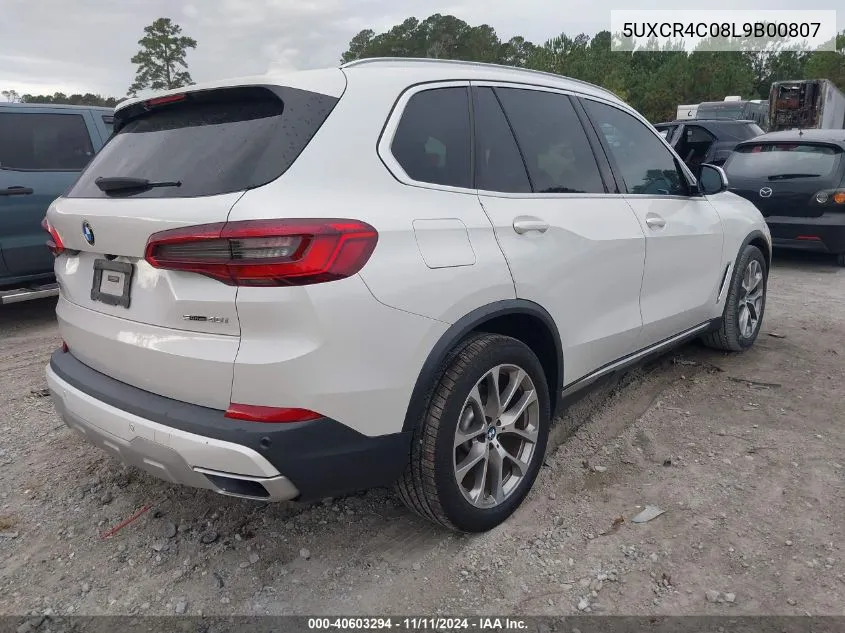 2020 BMW X5 Sdrive 40I VIN: 5UXCR4C08L9B00807 Lot: 40603294