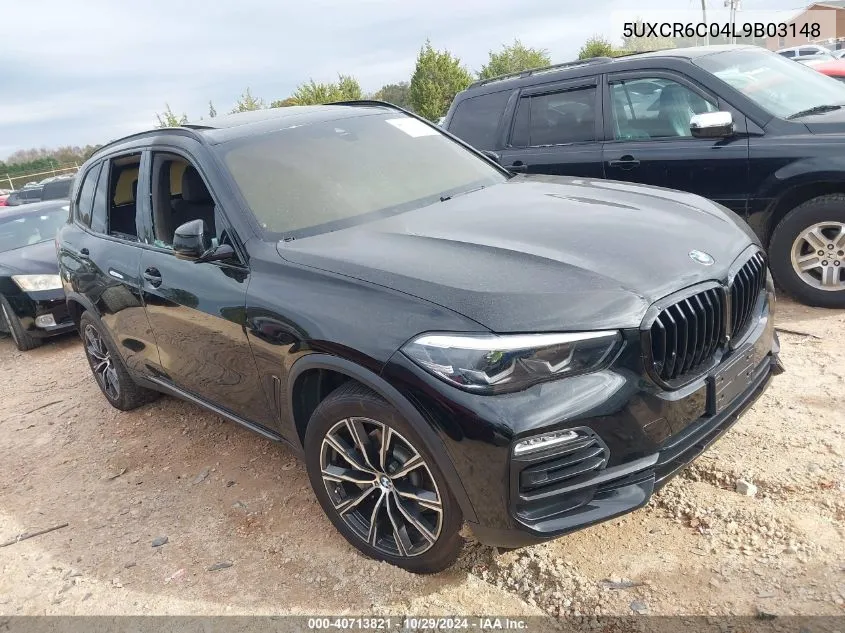 2020 BMW X5 xDrive40I VIN: 5UXCR6C04L9B03148 Lot: 40713821