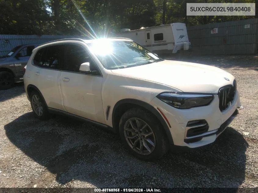 2020 BMW X5 xDrive40I VIN: 5UXCR6C02L9B40408 Lot: 40760767