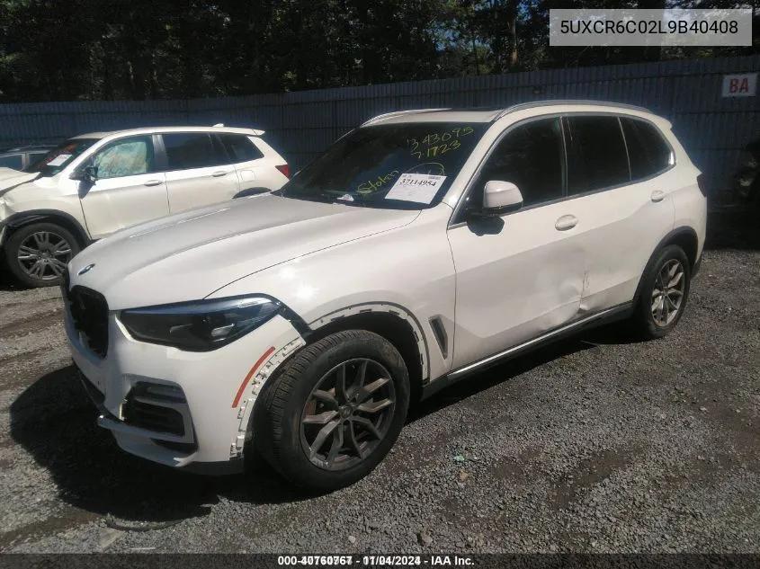 2020 BMW X5 xDrive40I VIN: 5UXCR6C02L9B40408 Lot: 40760767