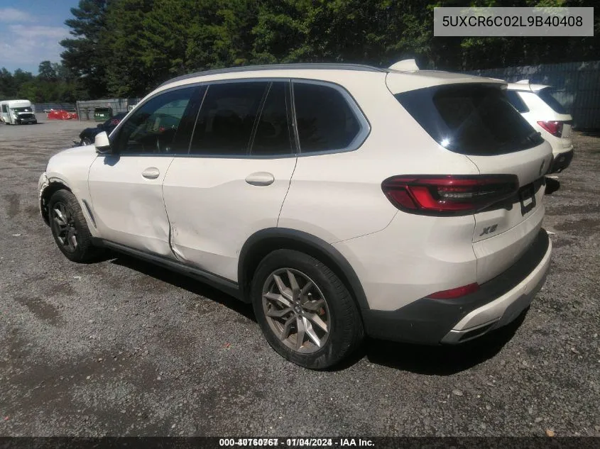 2020 BMW X5 xDrive40I VIN: 5UXCR6C02L9B40408 Lot: 40760767