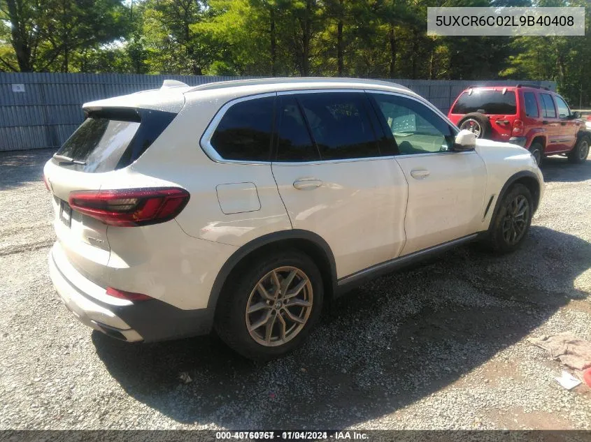 2020 BMW X5 xDrive40I VIN: 5UXCR6C02L9B40408 Lot: 40760767