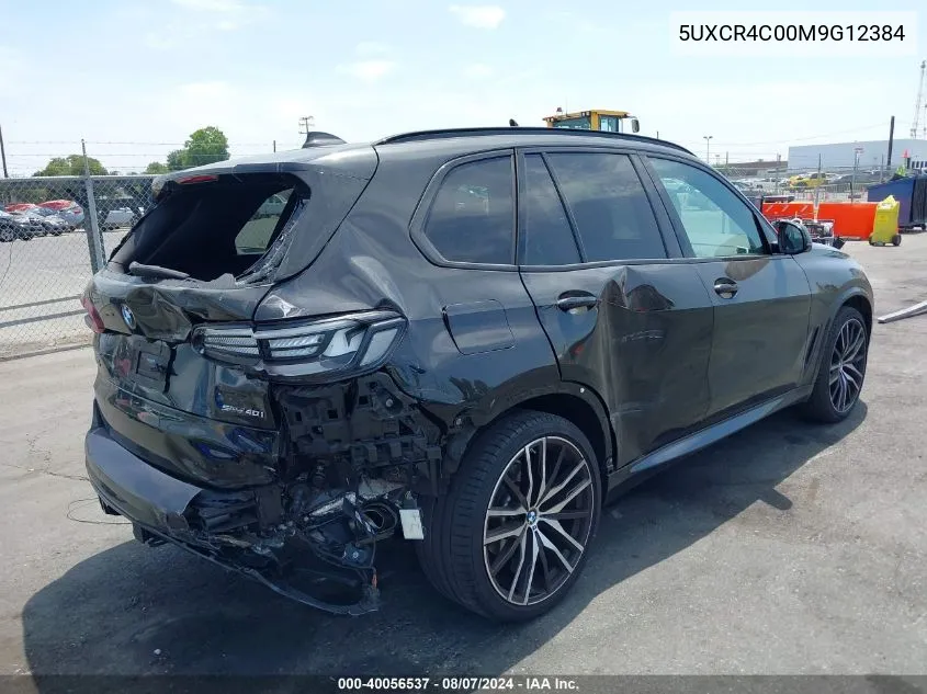 2021 BMW X5 Sdrive40I VIN: 5UXCR4C00M9G12384 Lot: 40056537