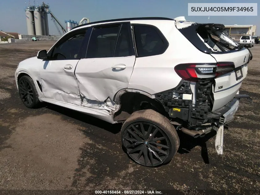 2021 BMW X5 M50I VIN: 5UXJU4C05M9F34965 Lot: 40158454