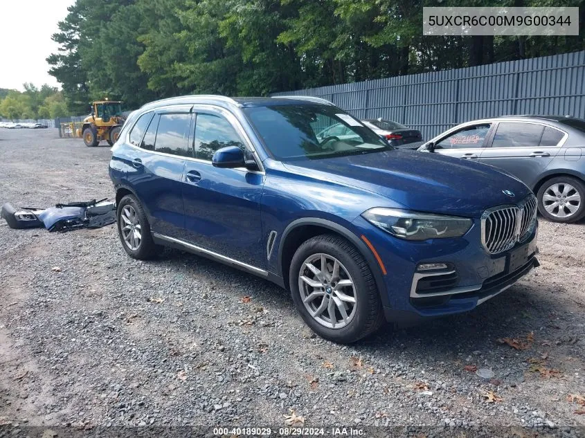 2021 BMW X5 xDrive40I VIN: 5UXCR6C00M9G00344 Lot: 40189029