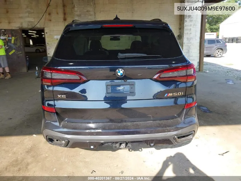 2021 BMW X5 M50I VIN: 5UXJU4C09M9E97600 Lot: 40201367