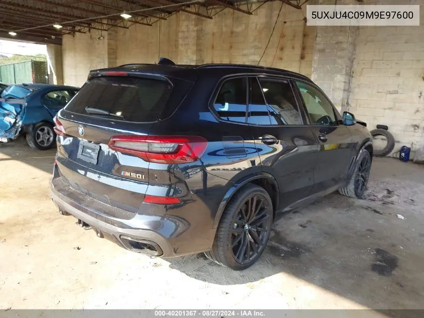 2021 BMW X5 M50I VIN: 5UXJU4C09M9E97600 Lot: 40201367