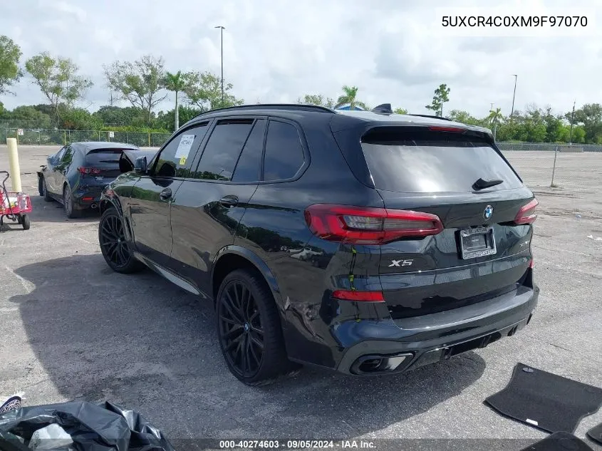 2021 BMW X5 Sdrive 40I VIN: 5UXCR4C0XM9F97070 Lot: 40274603