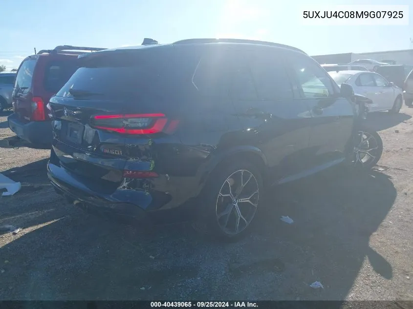 2021 BMW X5 M50I VIN: 5UXJU4C08M9G07925 Lot: 40439065