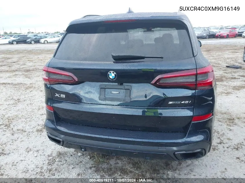 2021 BMW X5 Sdrive40I VIN: 5UXCR4C0XM9G16149 Lot: 40519211