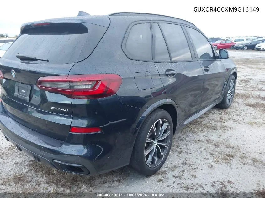 2021 BMW X5 Sdrive40I VIN: 5UXCR4C0XM9G16149 Lot: 40519211