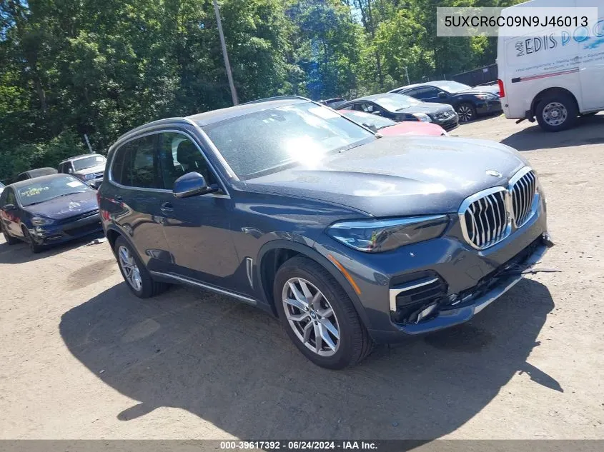 2022 BMW X5 xDrive40I VIN: 5UXCR6C09N9J46013 Lot: 39617392