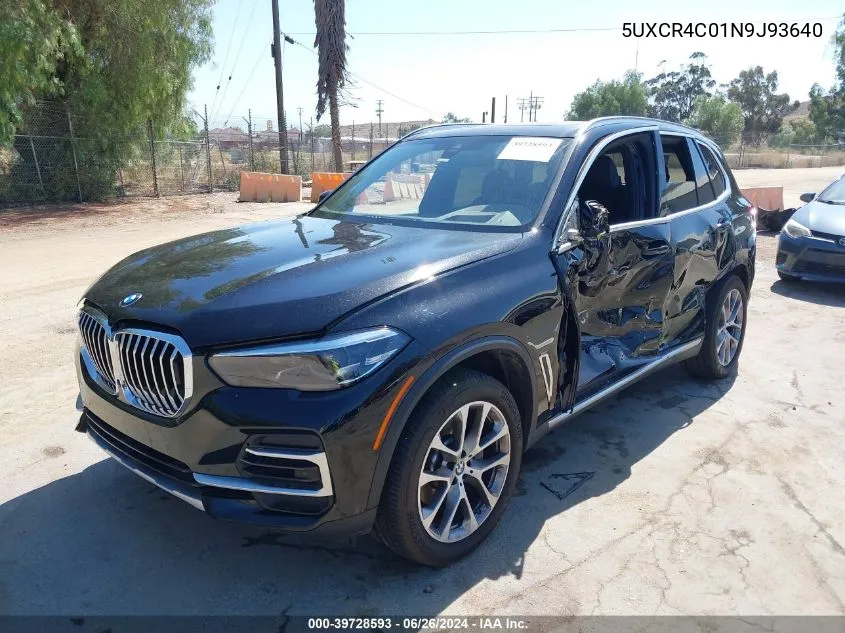 2022 BMW X5 Sdrive40I VIN: 5UXCR4C01N9J93640 Lot: 39728593