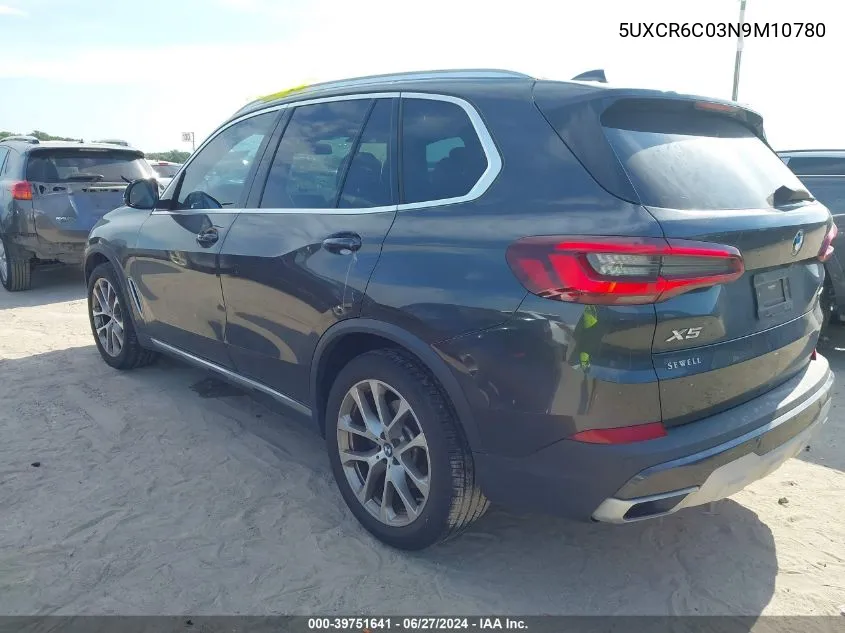 2022 BMW X5 xDrive40I VIN: 5UXCR6C03N9M10780 Lot: 39751641