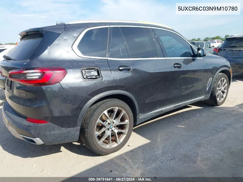 2022 BMW X5 xDrive40I VIN: 5UXCR6C03N9M10780 Lot: 39751641