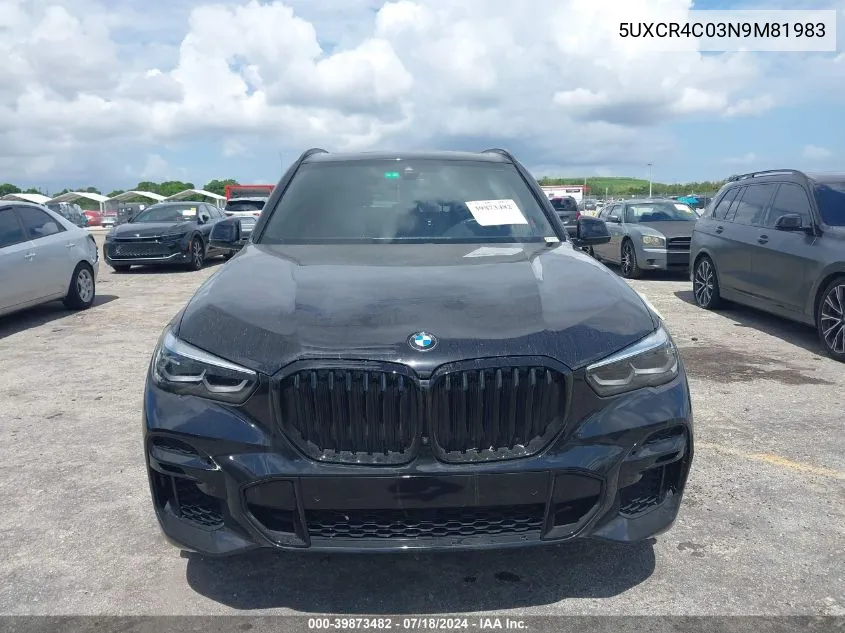 5UXCR4C03N9M81983 2022 BMW X5 Sdrive40I