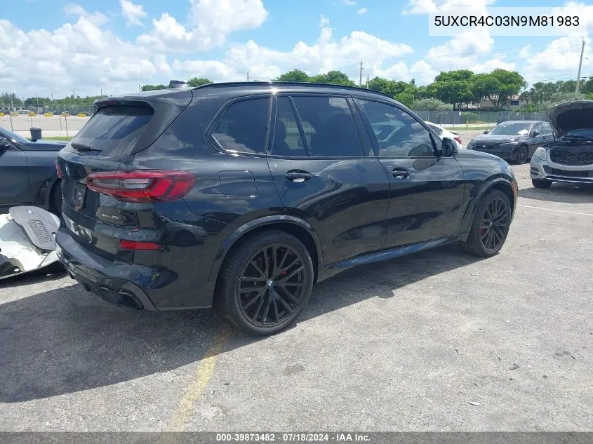 2022 BMW X5 Sdrive40I VIN: 5UXCR4C03N9M81983 Lot: 39873482