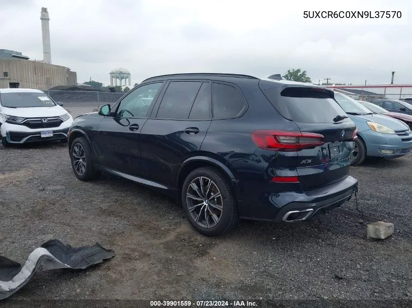 2022 BMW X5 xDrive40I VIN: 5UXCR6C0XN9L37570 Lot: 39901559