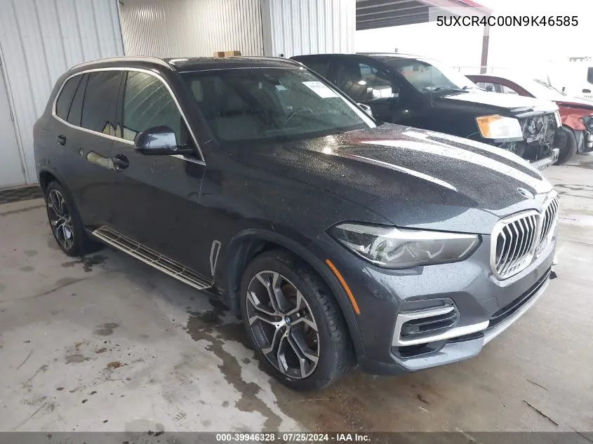 2022 BMW X5 Sdrive40I VIN: 5UXCR4C00N9K46585 Lot: 39946328