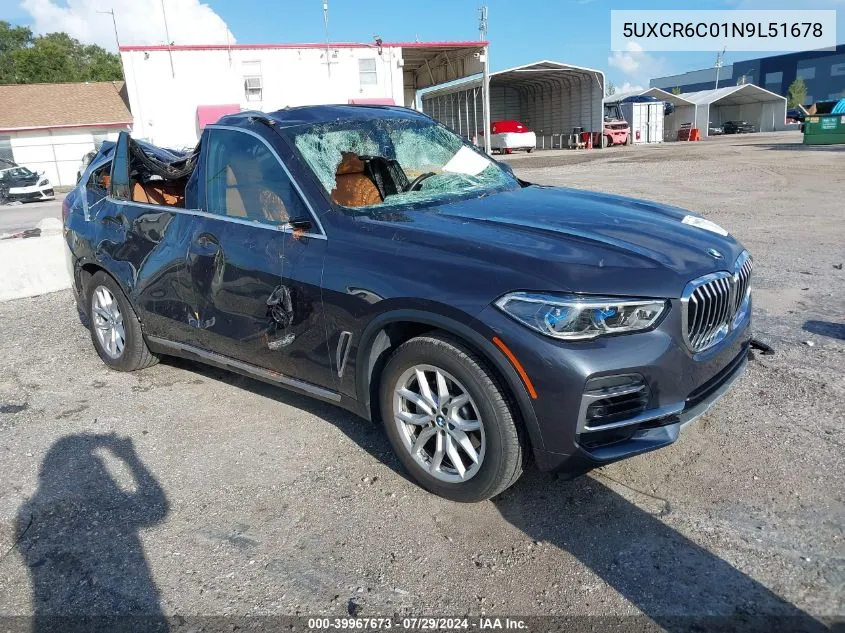 2022 BMW X5 xDrive40I VIN: 5UXCR6C01N9L51678 Lot: 39967673