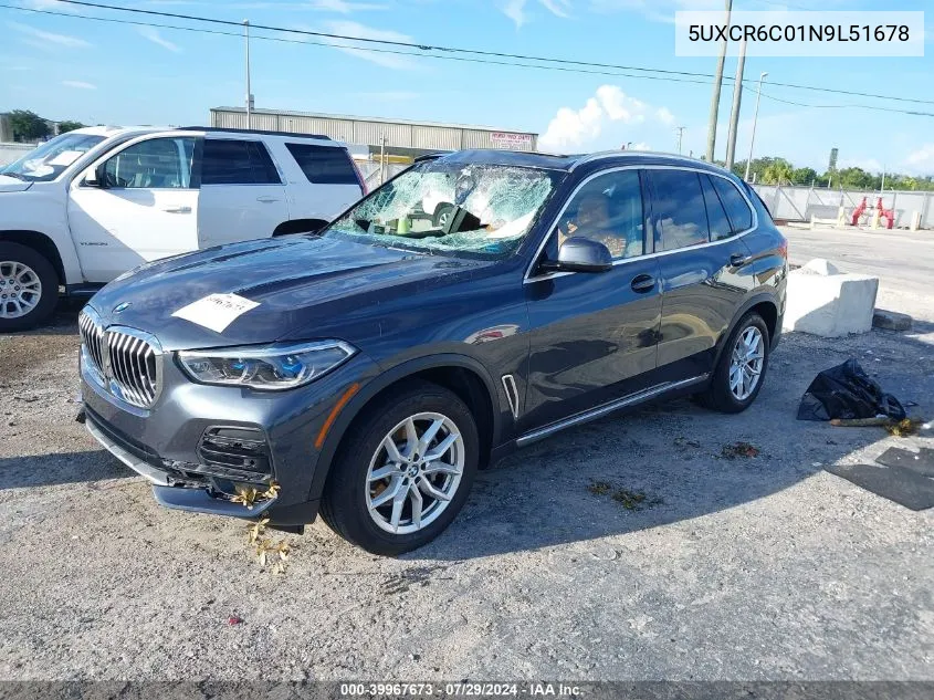 2022 BMW X5 xDrive40I VIN: 5UXCR6C01N9L51678 Lot: 39967673