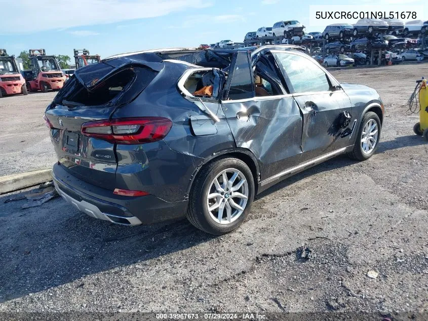 5UXCR6C01N9L51678 2022 BMW X5 xDrive40I