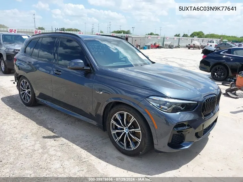 2022 BMW X5 Phev xDrive45E VIN: 5UXTA6C03N9K77641 Lot: 39979656