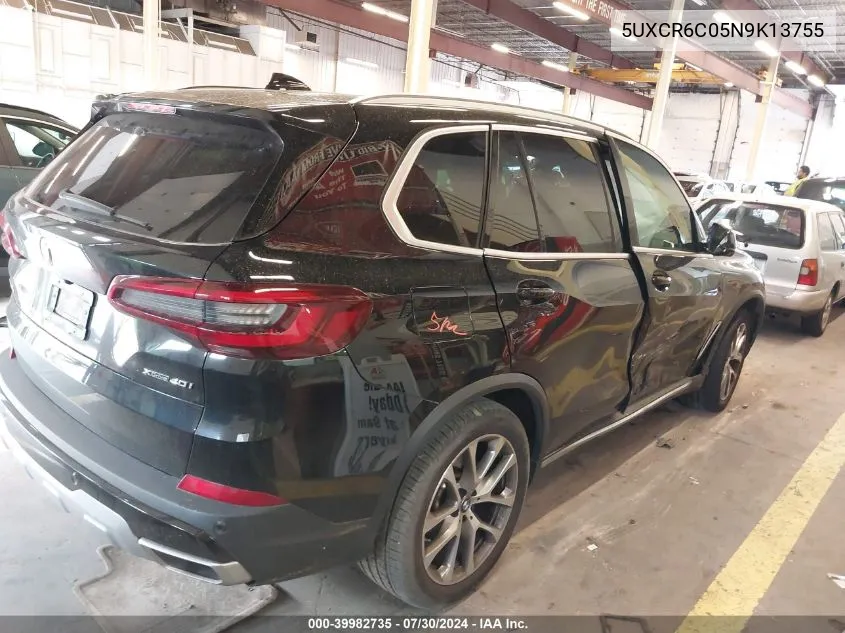 2022 BMW X5 xDrive40I VIN: 5UXCR6C05N9K13755 Lot: 39982735