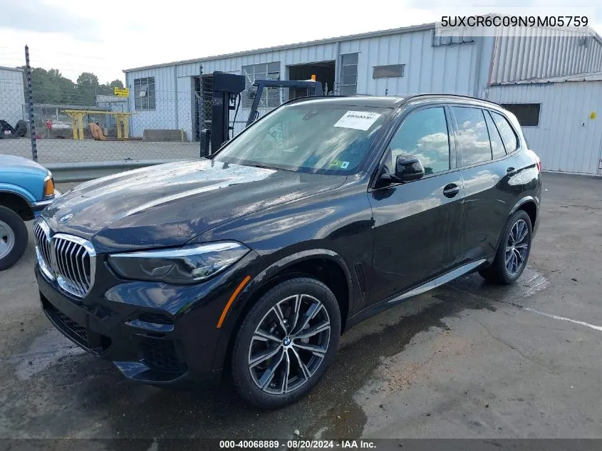 5UXCR6C09N9M05759 2022 BMW X5 xDrive40I