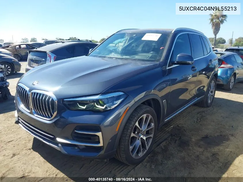 2022 BMW X5 Sdrive40I VIN: 5UXCR4C04N9L55213 Lot: 40135740