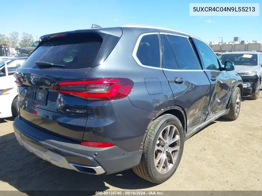 5UXCR4C04N9L55213 2022 BMW X5 Sdrive40I