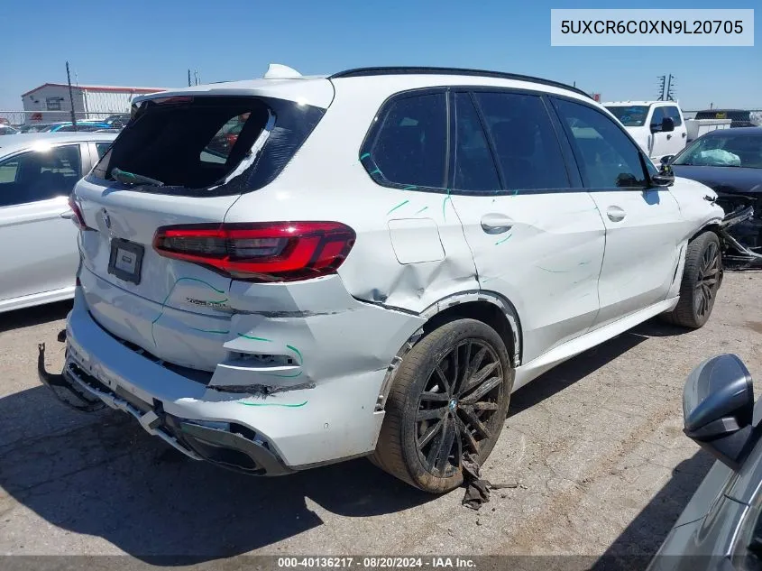 2022 BMW X5 xDrive40I VIN: 5UXCR6C0XN9L20705 Lot: 40136217