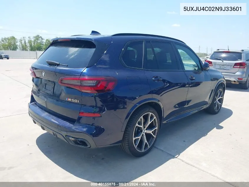 2022 BMW X5 M50I VIN: 5UXJU4C02N9J33601 Lot: 40155875