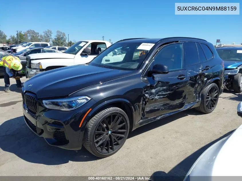 2022 BMW X5 xDrive40I VIN: 5UXCR6C04N9M88159 Lot: 40160162