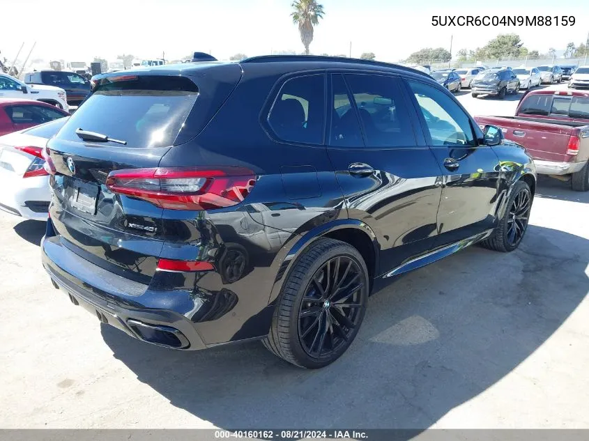 2022 BMW X5 xDrive40I VIN: 5UXCR6C04N9M88159 Lot: 40160162