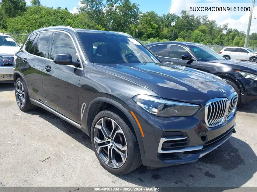 2022 BMW X5 Sdrive40I VIN: 5UXCR4C08N9L61600 Lot: 40187094