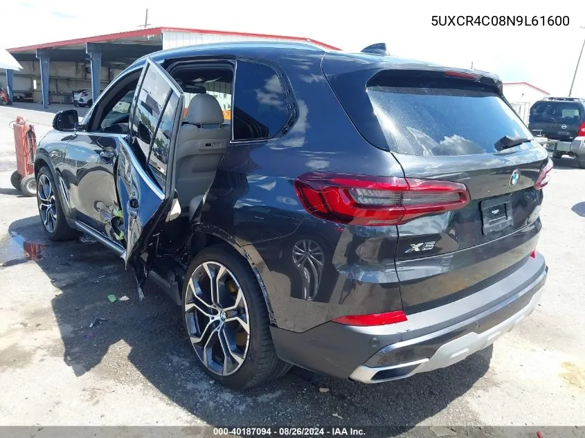 2022 BMW X5 Sdrive40I VIN: 5UXCR4C08N9L61600 Lot: 40187094