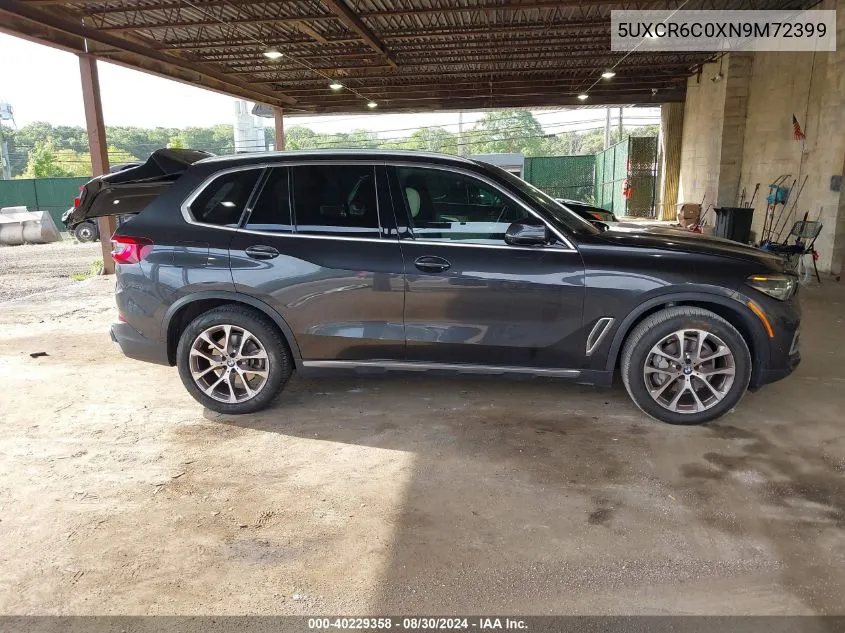 2022 BMW X5 xDrive40I VIN: 5UXCR6C0XN9M72399 Lot: 40229358