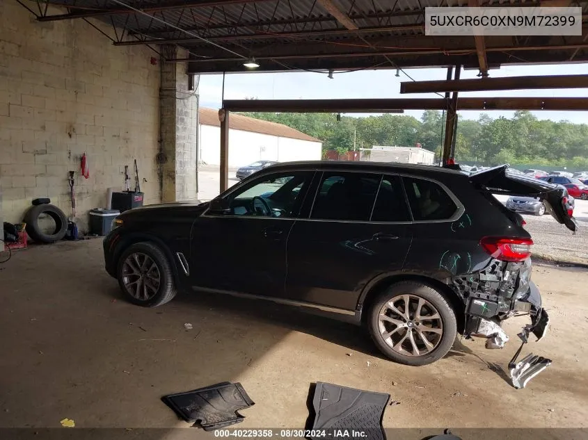 2022 BMW X5 xDrive40I VIN: 5UXCR6C0XN9M72399 Lot: 40229358