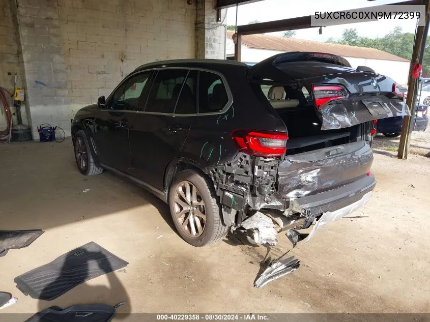 2022 BMW X5 xDrive40I VIN: 5UXCR6C0XN9M72399 Lot: 40229358