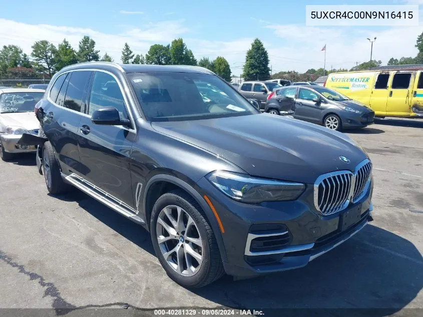 5UXCR4C00N9N16415 2022 BMW X5 Sdrive40I