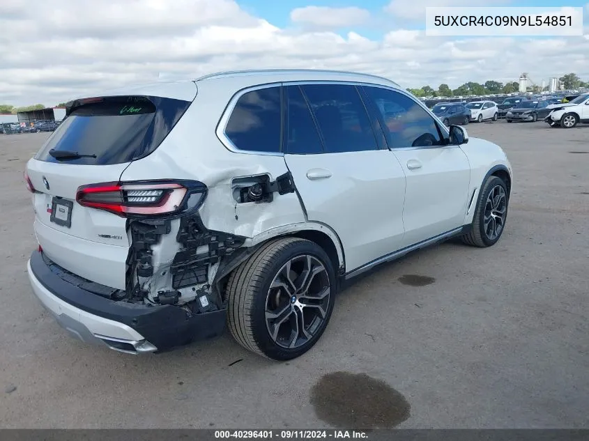 2022 BMW X5 Sdrive40I VIN: 5UXCR4C09N9L54851 Lot: 40296401