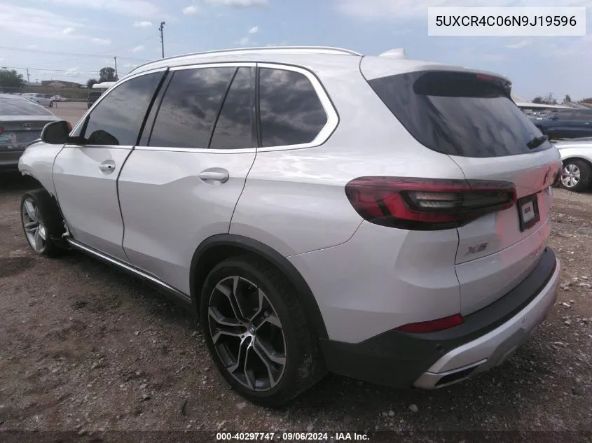 2022 BMW X5 Sdrive40I VIN: 5UXCR4C06N9J19596 Lot: 40297747