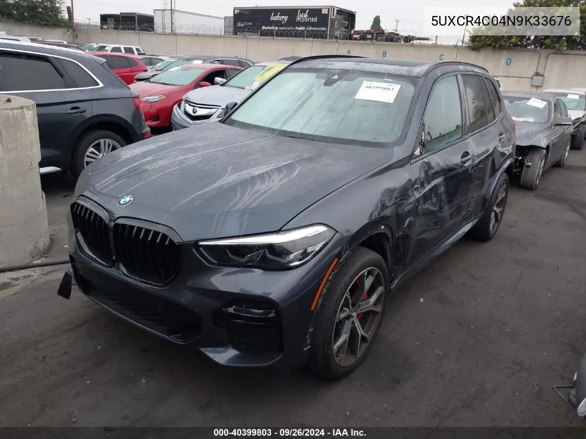 2022 BMW X5 Sdrive40I VIN: 5UXCR4C04N9K33676 Lot: 40399803