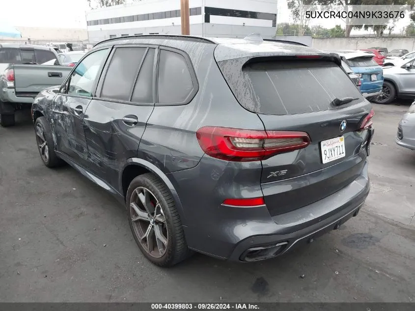 2022 BMW X5 Sdrive40I VIN: 5UXCR4C04N9K33676 Lot: 40399803