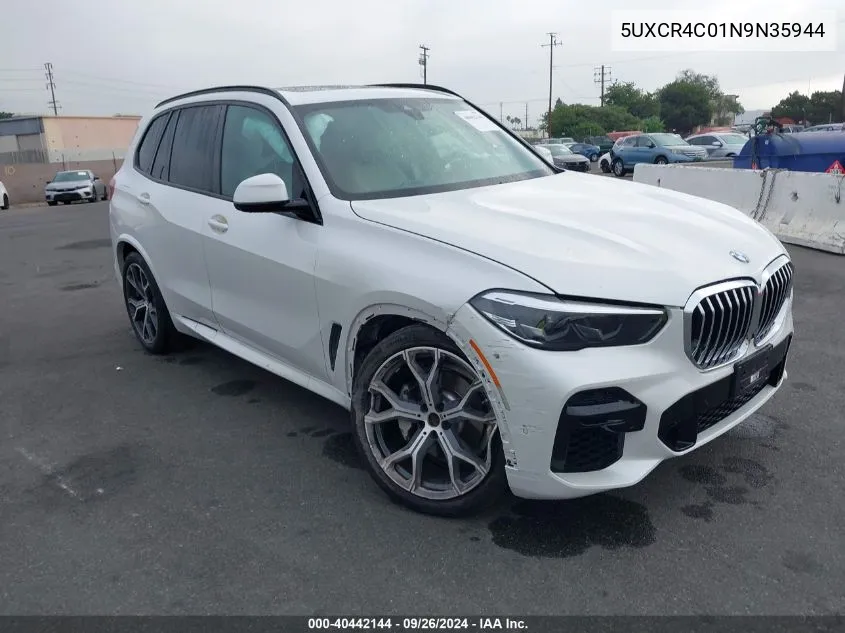 2022 BMW X5 Sdrive40I VIN: 5UXCR4C01N9N35944 Lot: 40442144